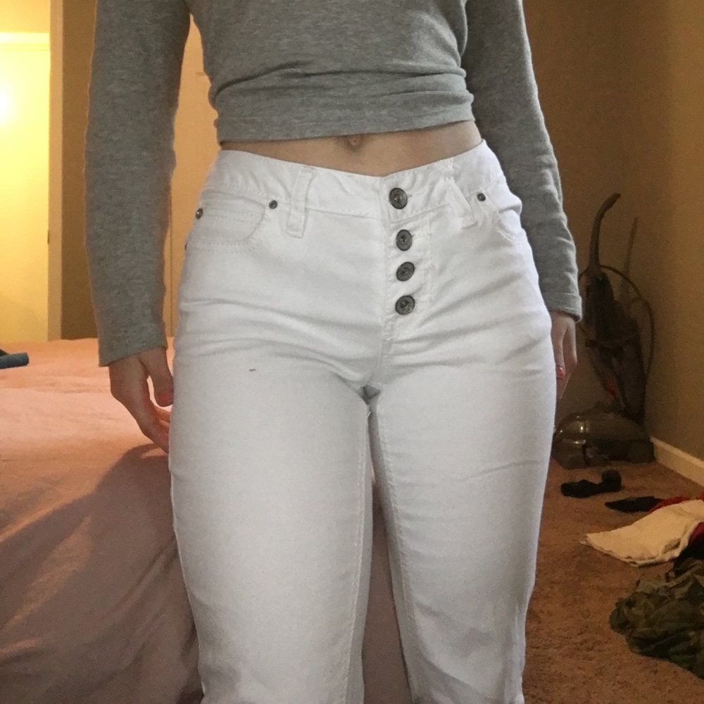 White bootcut jeans